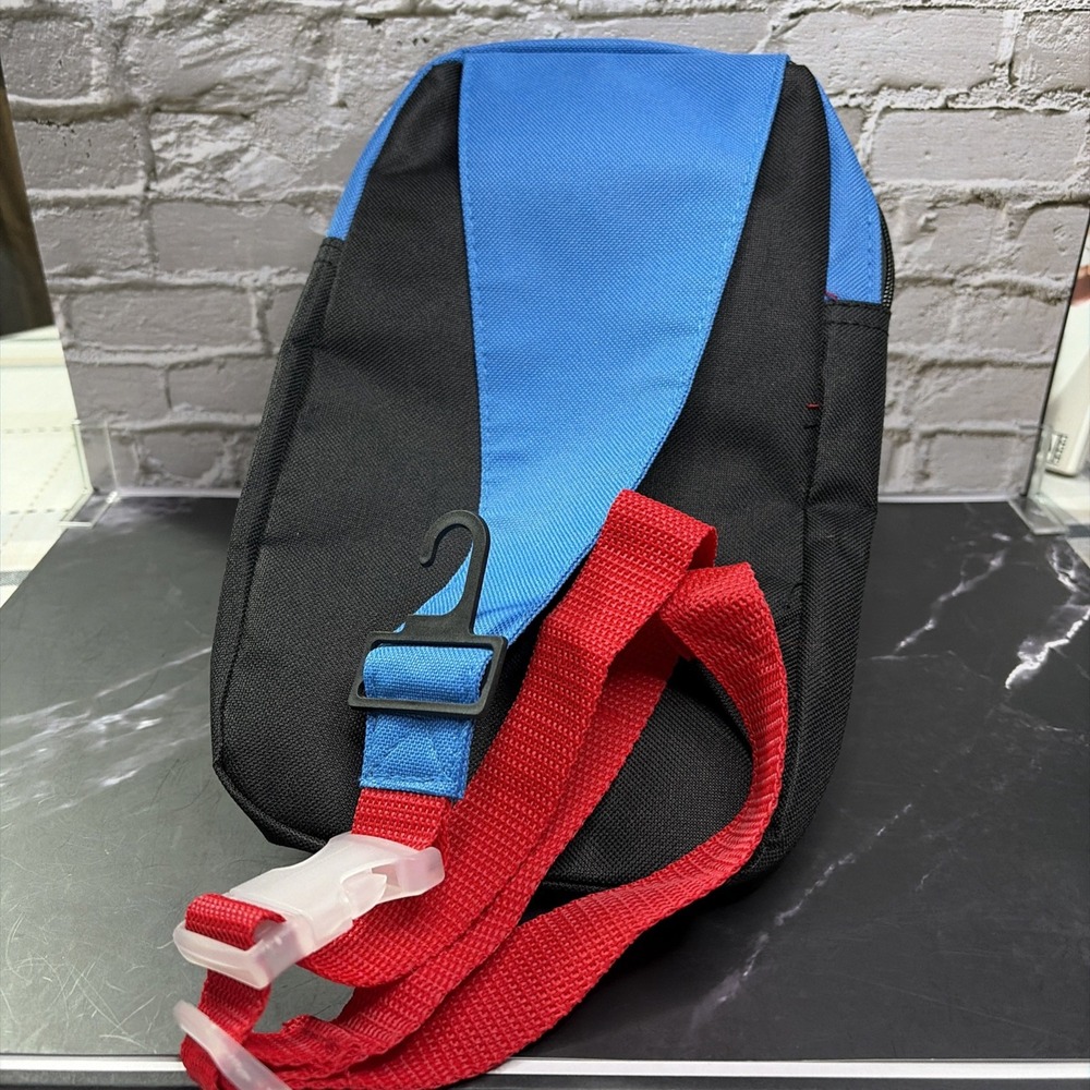 Nintendo Super Mario Sling Gaming Bag Bioworld‎ Kids Crossbody Backpack Red Blue - Picture 3 of 9